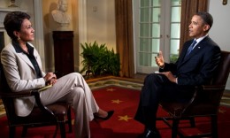 President Barack Obama participates in an interview with Robin Roberts of ABC's "Good Morning America" in the Cabinet Room of the White House on May 9. (Official White House photo by Pete Souza)